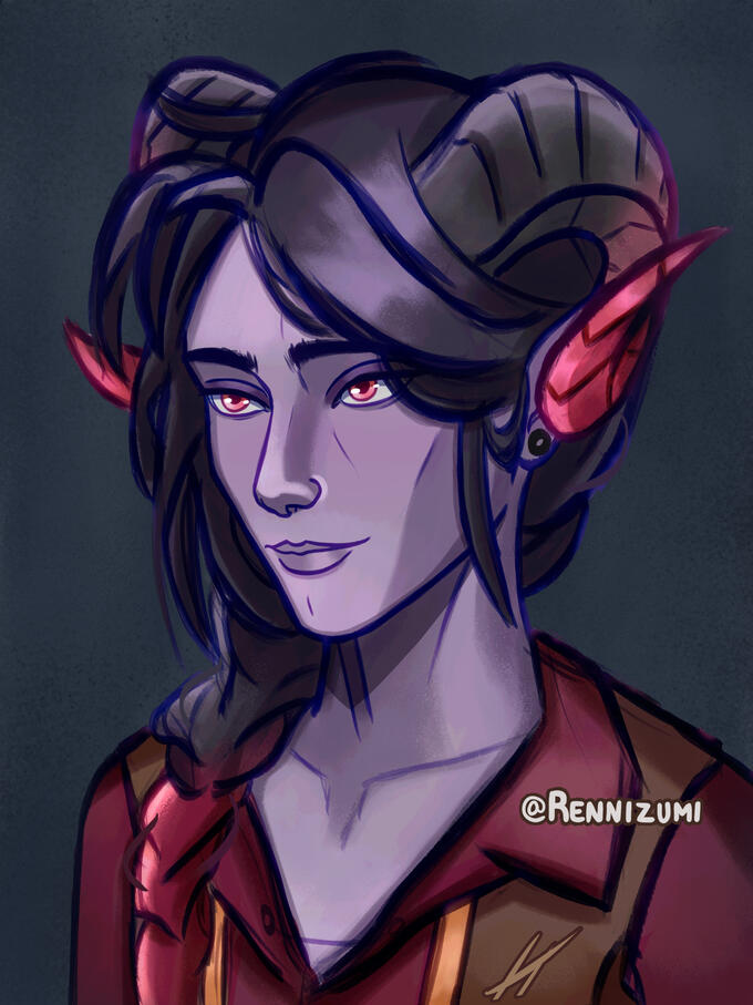 Vesper, my tiefling Warlock oc.